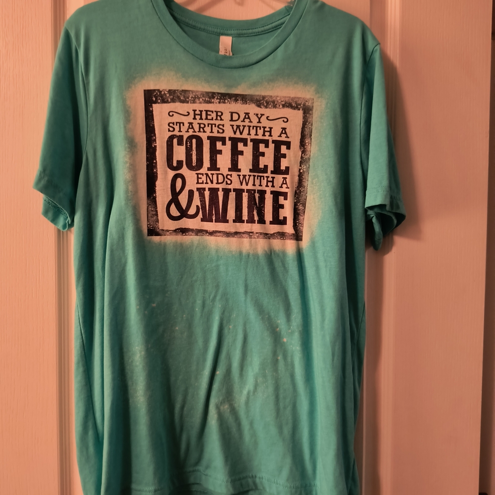 Bella Canvas Teal Coffee & Wine Tee